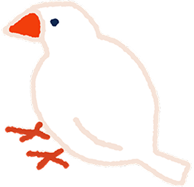 シャチと文鳥が握手をしているイラスト